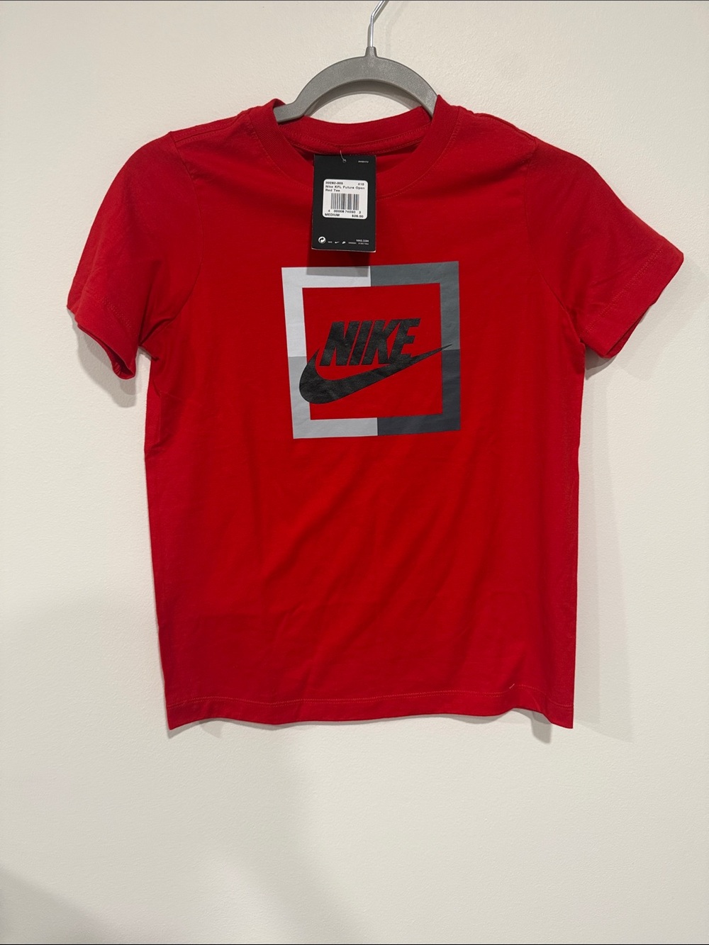 Nike Red Tee with Black & Silver Graphic